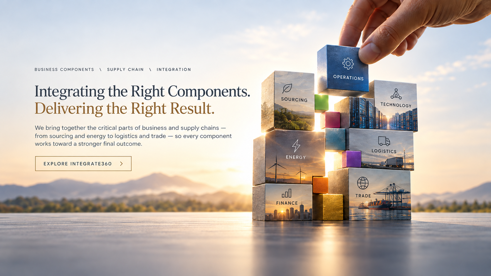 Integrating the right business and supply-chain components including sourcing, operations, technology, logistics, energy, finance and trade.